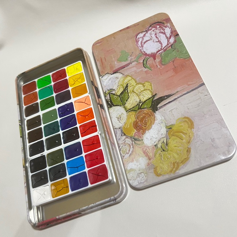 

24 36 Warna Palet Solid Watercolor Nail Art Cat Lukis Air Paste Nail Art Pigments Tin Watercolor Pigmented Pigment Cat Warna Lukis ART R8U3