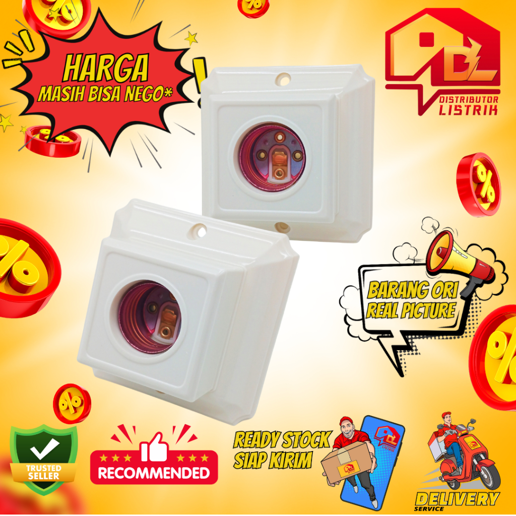 Fitting Tempel Broco Kotak / Fitting Lampu Plafon