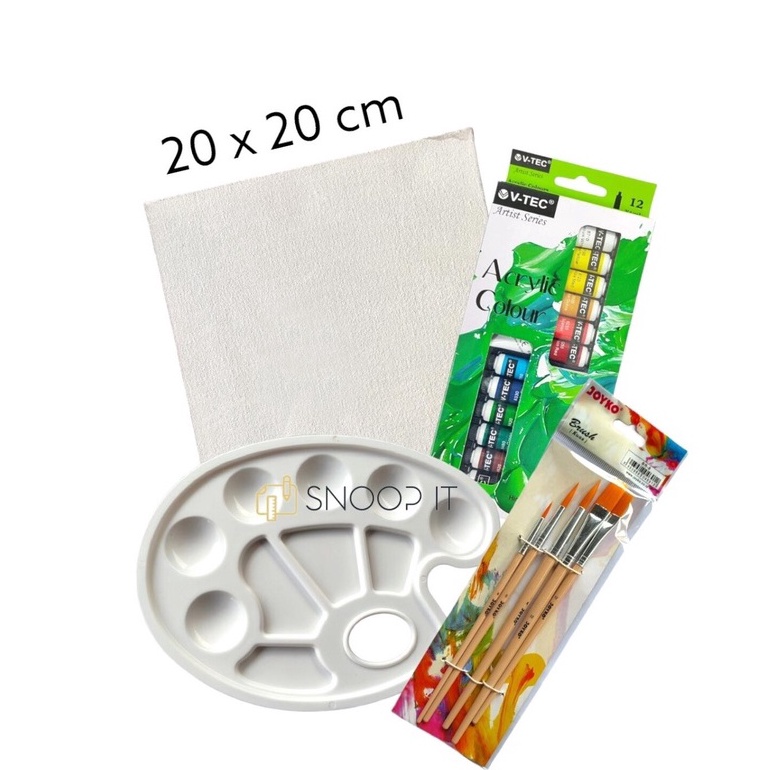 

Hematku Melukis Lengkap Set 4 in 1 Set Kanvas 2x2 Kuas Palet dan Cat Acrylic Set SHSNP