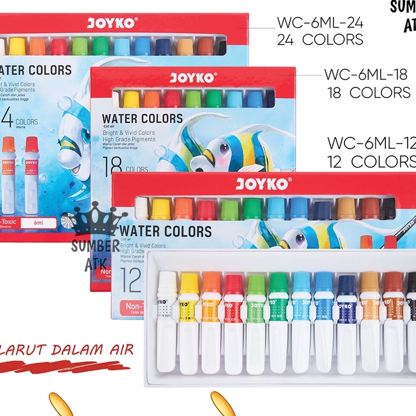 

KF7 Cat Air Water Color Joyko WAC6ML 12 18 24 WARNA