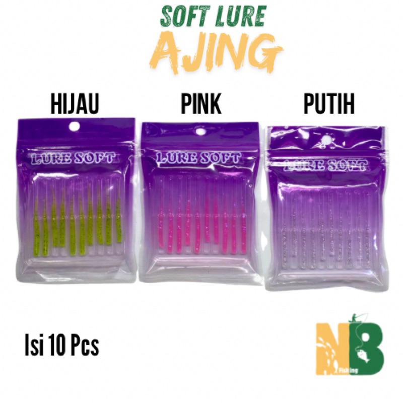 Softlure Ajing GID isi 10 Single Tail / Double Tail