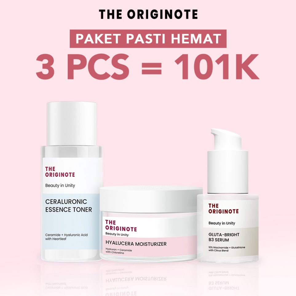 Best Update  SPECIAL BUNDLE 3in1 The Originote Paket Skincare Moisturizer Serum Toner  ACNE KIT GLOW