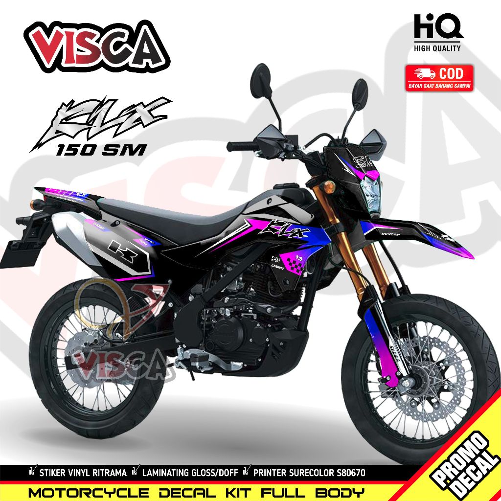 Decal Klx SM 150 Full Body Decal Supermoto Full Body Dekal KLX 150 Terbaru Decal KLX 150 SM Grad