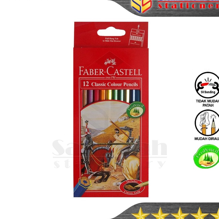 

Langka Pensil Warna Faber Castell 12 Warna Panjang Klasik Classic Color Pencil FaberCastell 12 Colors