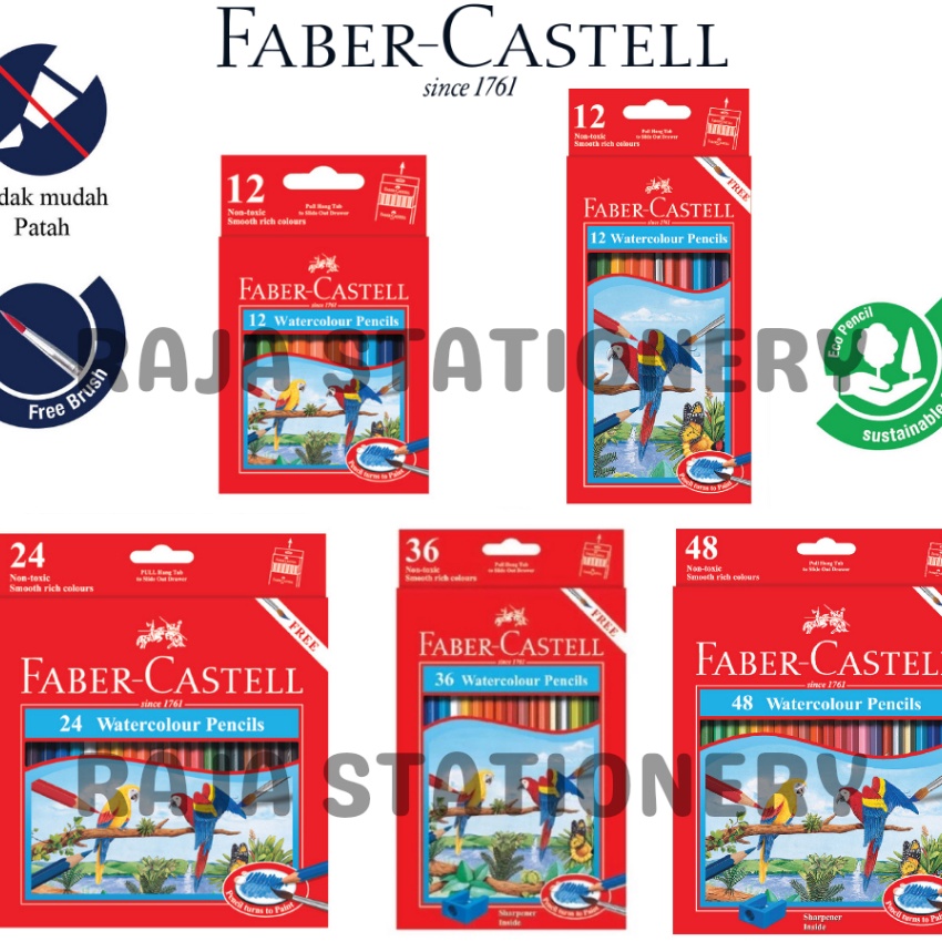 

Terbaru Faber Castell WATERCOLOUR Pencil 12 24 36 48 Pensil Warna Faber Cat Air Faber