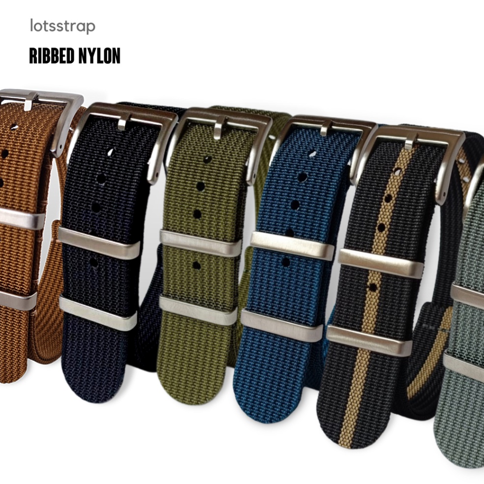 Tali Jam Tangan Nato Strap Nylon Strap Ribbed Nylon 18mm 2mm 22mm ART WN7