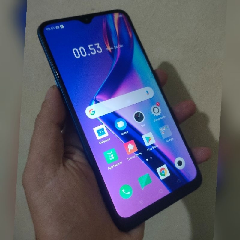 Hp OPPO A12 RAM 3GB/32GB warna biru bekas