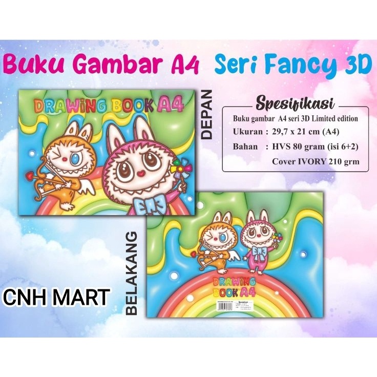 

HJ6 Buku Gambar A 4 EMOTICON isi 1 pcs 1 PCS HVS 8 GRAM Buku Gambar Labubu
