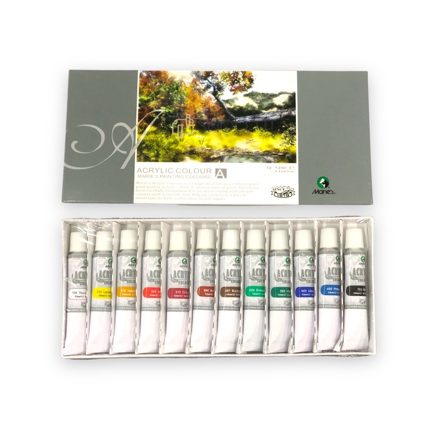 

berkualitas Cat Acrylic Maries 12 Warna 812 Acrylic Colours Maries Set 12 W Cat Akrilik Lukis SHABG