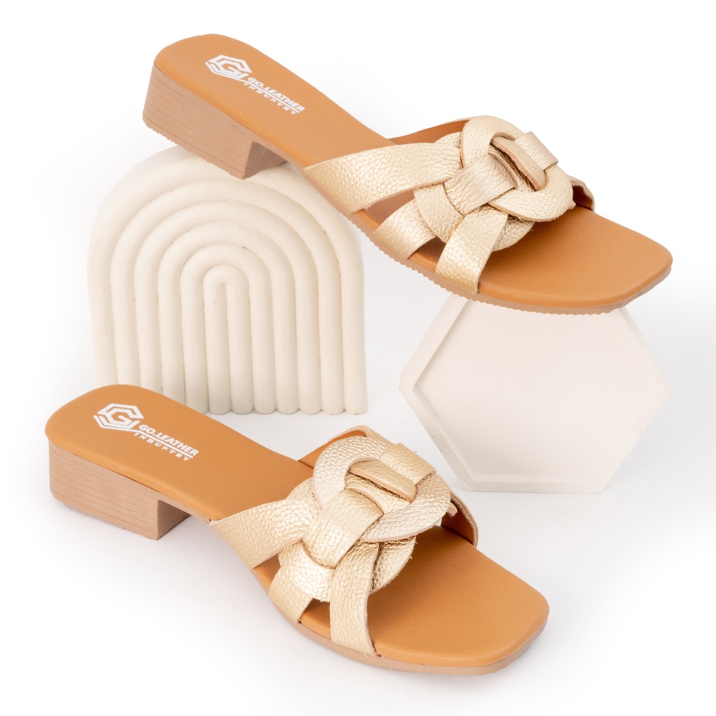 Goleather - sandal kulit wanita garut - Sandal heels 2.5cm