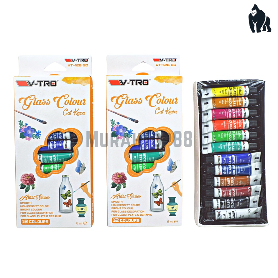 

HJ6 Cat Kaca Glass Colour Vtro 12 Warna Glass Color Painting Set Cat Melukis Gelas Beling Vitro Vtro