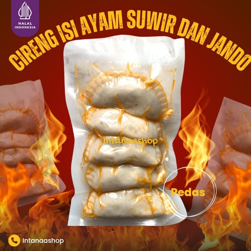 

Cireng pedas isi ayam suwir dan jando isi 5 biji