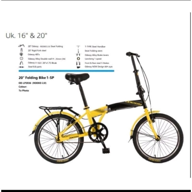 Sepeda Lipat Ukuran 16 / 20 Odessy Rodeo Single Speed