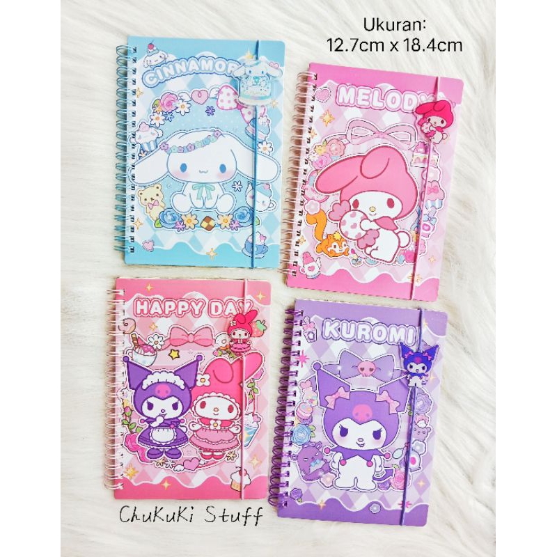 

Buku Notebook karet A5 Sanrio Kuromi Melody Cinnamoroll