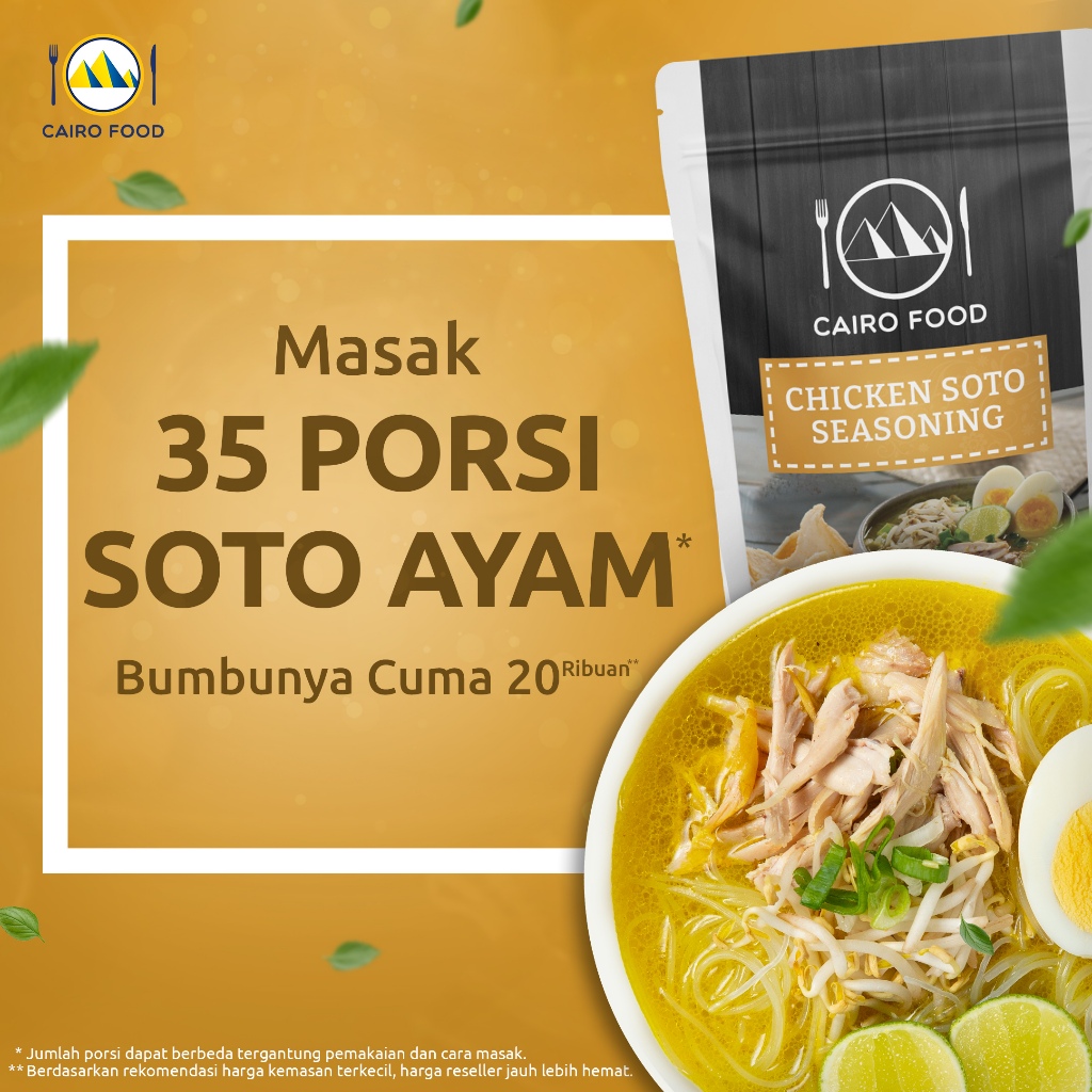 

Bumbu Soto Ayam Sehat Tanpa MSG, 100% Rempah MurniCairoFood - 100 Gram