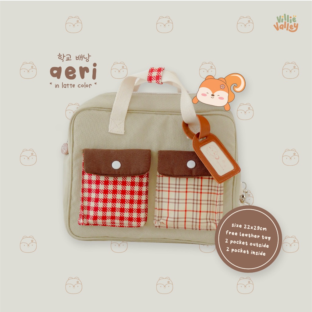 AERI BAG | TAS SEKOLAH ANAK DAN REMAJA | KOREAN BACKPACK PLAID