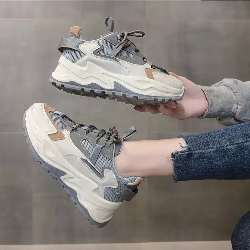 Sepatu Sneakers Wanita Cewek Korea Kulit PU Sintesis Woman Sneakers Premium Quality