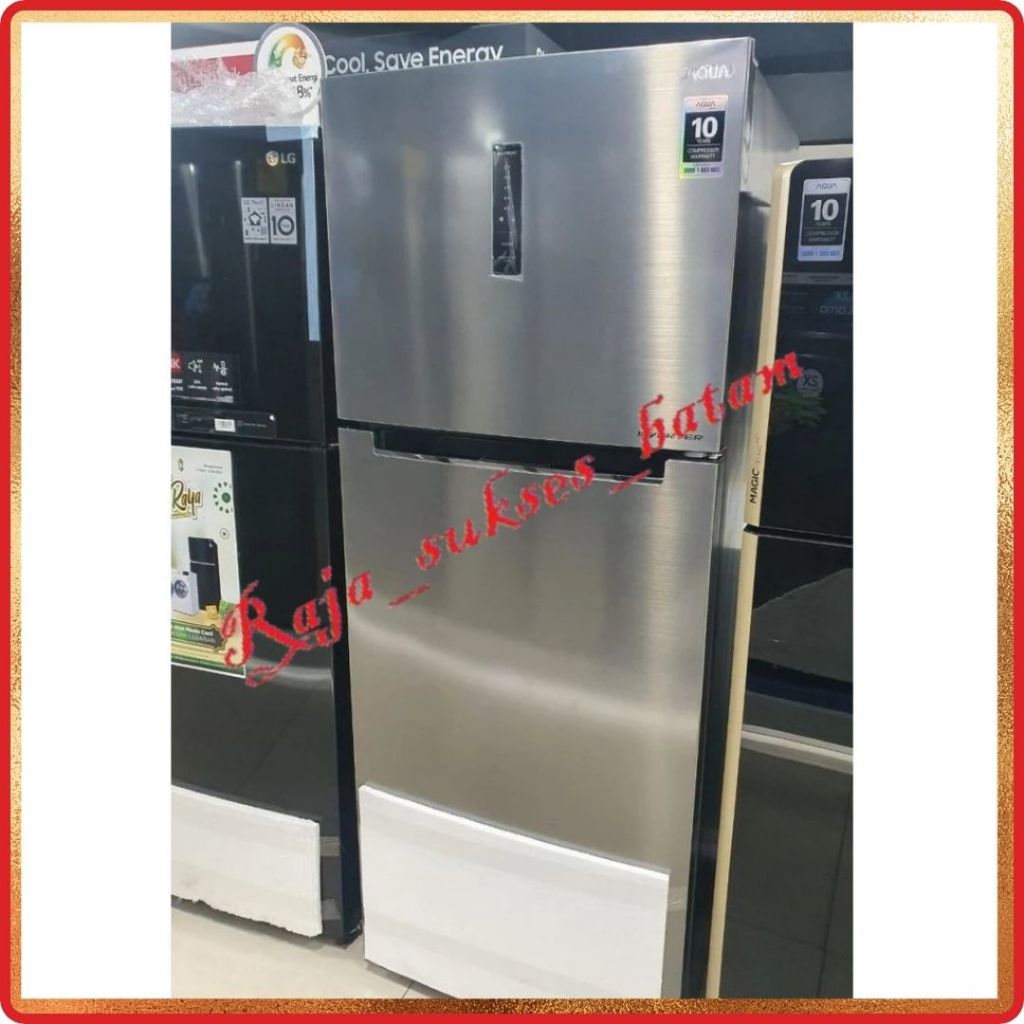 aqua AQR-460R Kulkas 2 Pintu 425L - Silver