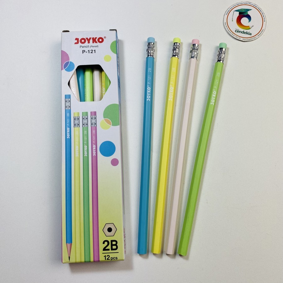 

Pensil JOYKO 2B dengan Penghapus P-121 Pastel - 12 pcs