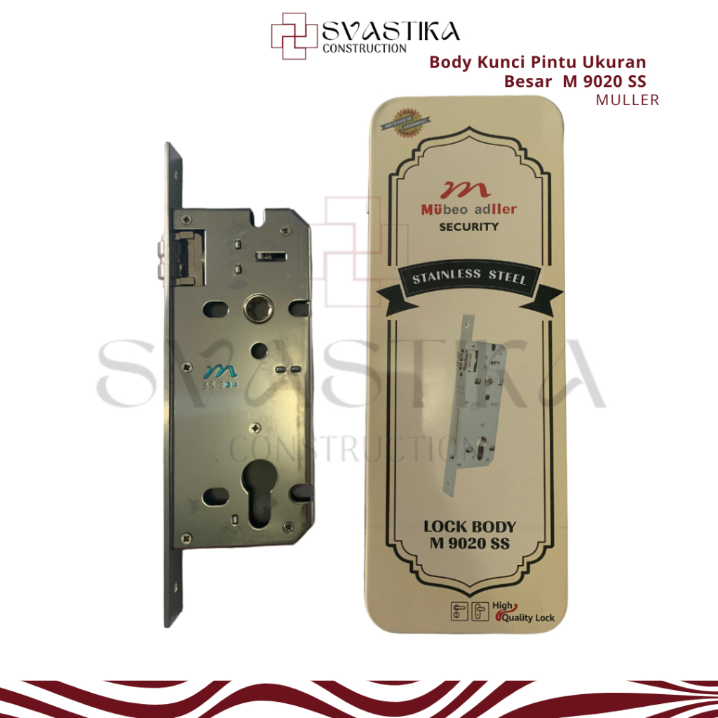 Body Pelor Kunci Pintu Muller M 9020 SS , Body kunci untuk rumah pintu solid
