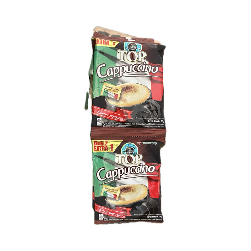 

Top Cappuccino rasa Crunchy Choco Malt Renceng (15 Sachet)