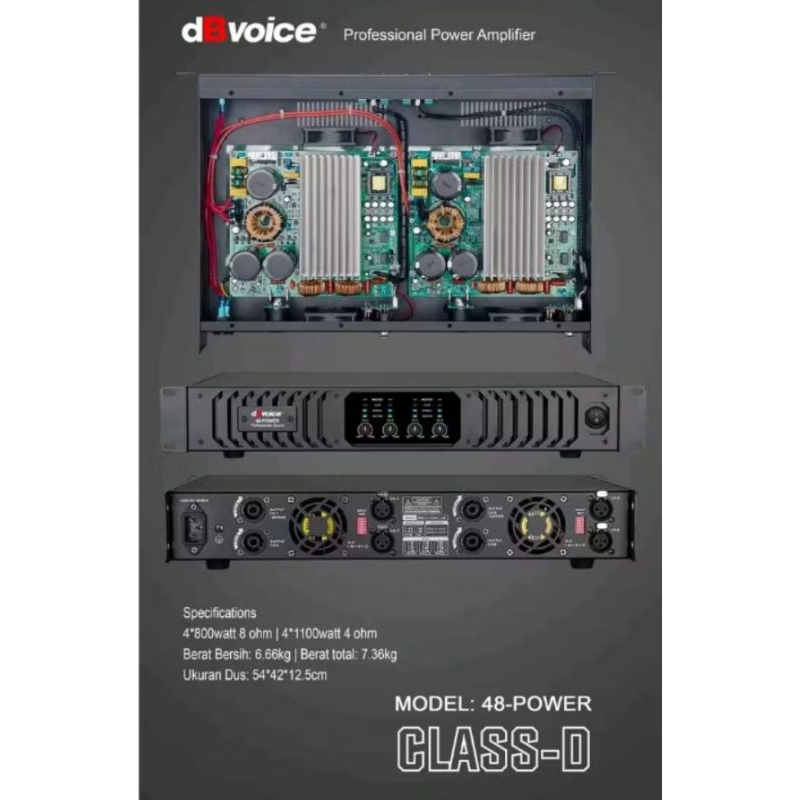 POWER AMPLIFIER PROFESSIONAL DBVOICE 48-POWER CLASS D