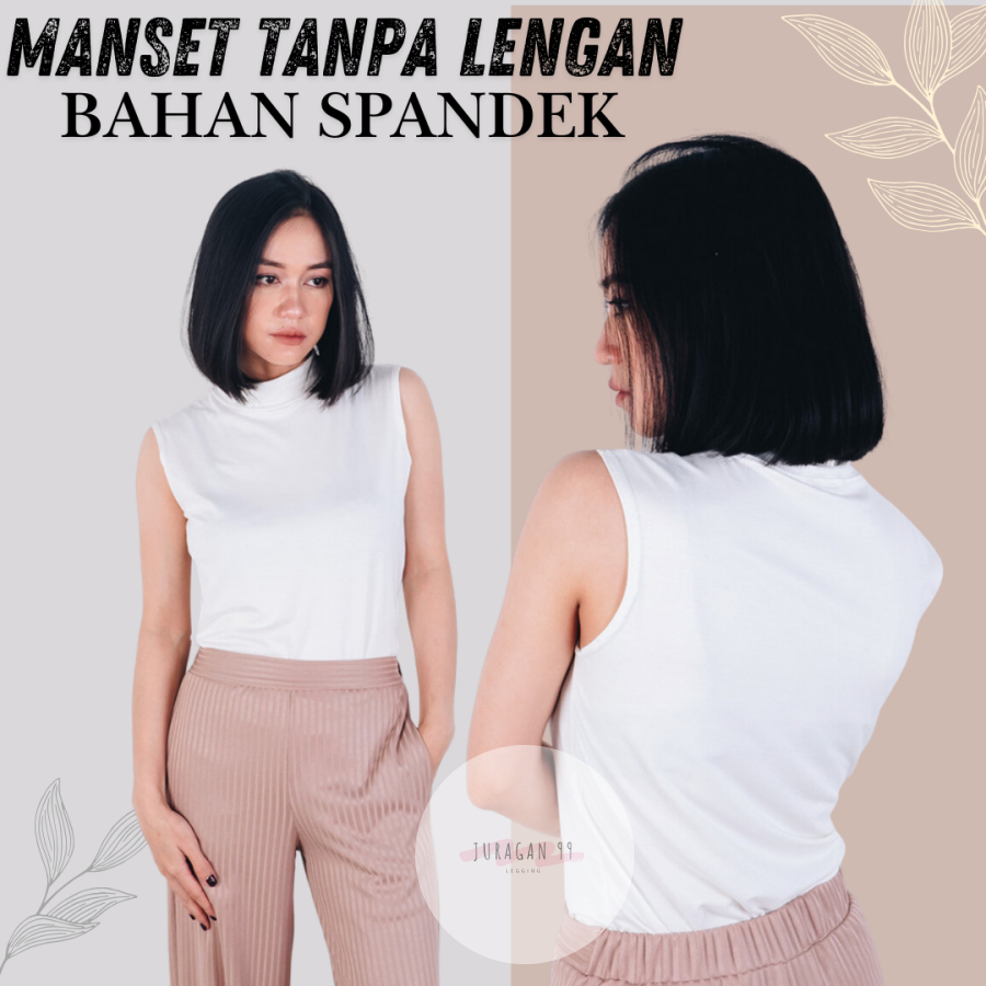 manset tanpa lengan wanita Manset buntung turtleneck Manset wanita Bahan adem dan nyaman Dipakai