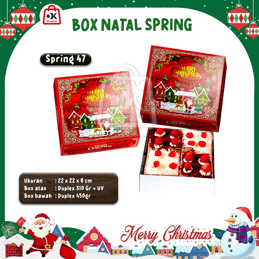 

Box Kue Natal SPRING uk 22x22x8 / Dus Kado Natal Christmas (1 Pcs)