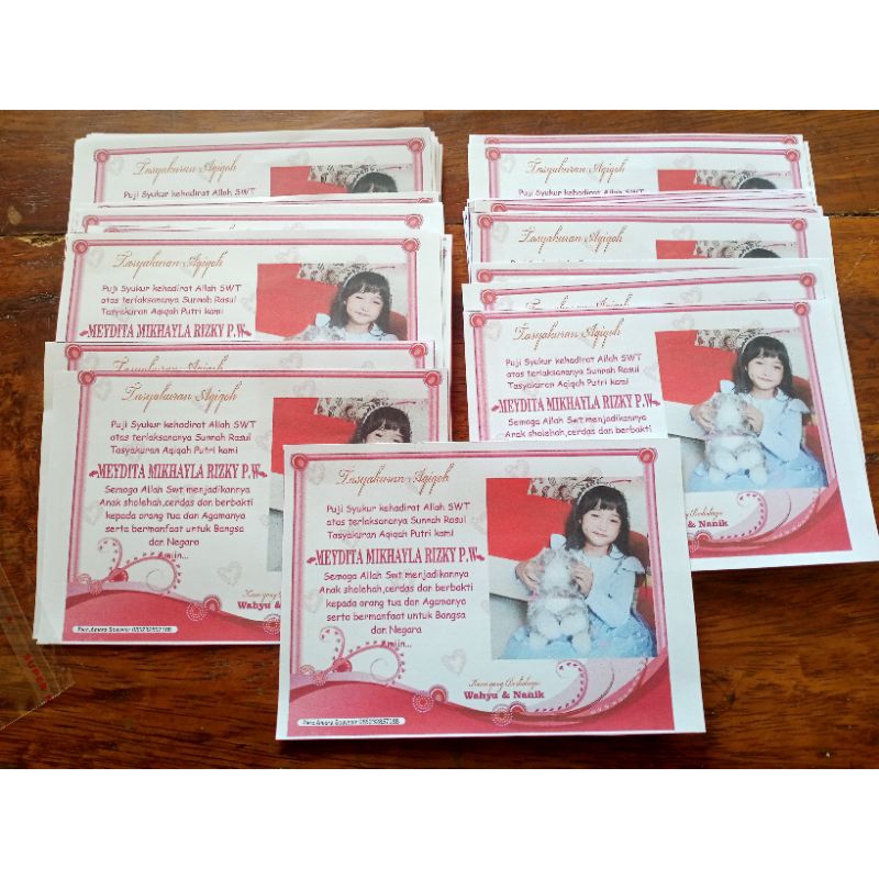 Undangan Ultah/Undangan Aqiqah Custom