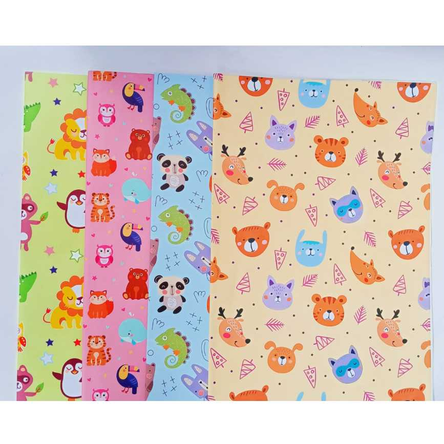 

10 Lembar Kertas Kado IN THE ZOO By Kiky