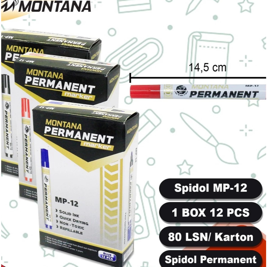 

Spidol Hitam Permanent SPIDOL MP12 Montana Montana MP12 Permanent Hitam