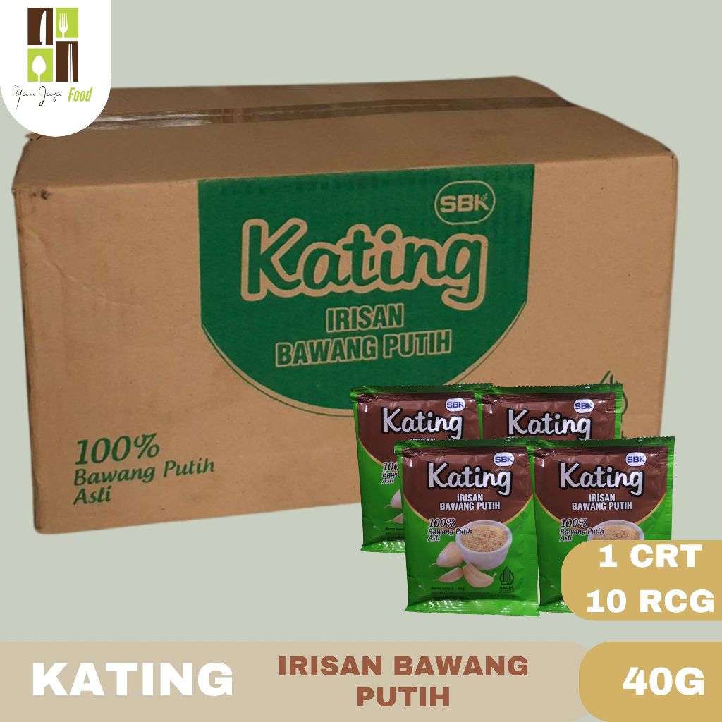 

Kating Irisan Kecil Kasar Bawang Putih / 100 % Bawang Putih Asli / Sachet / 40g / 1 KARTON/10 RENCENG