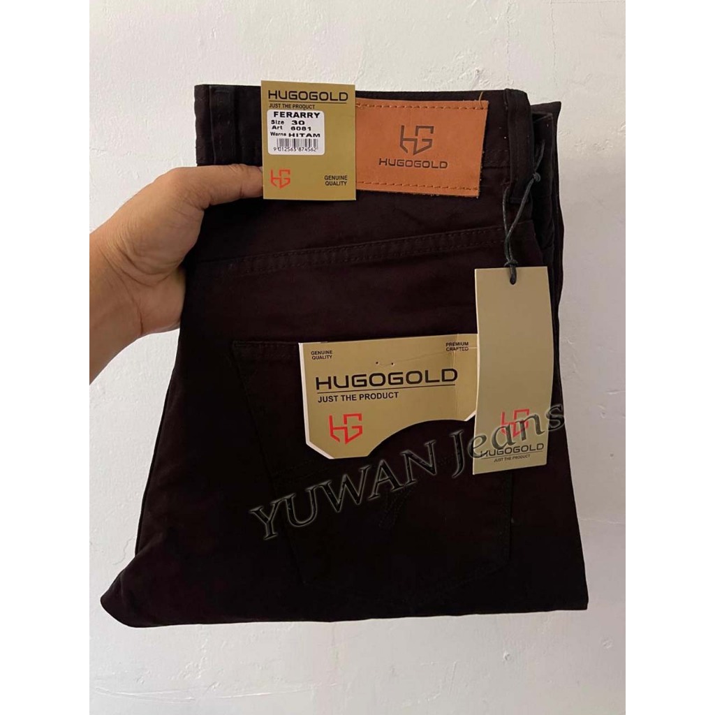 Celana Kanvas Standard HUGO GOLD PREMIUM Denim - Celana panjang kanvas Reguler Fashion