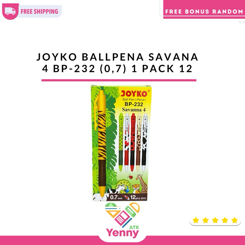 

Ballpen Joyko Savana 4 Bp-232 | Ballpen Joyko Tinta Hitam ( 0,7)| Ballpen Joyko Isi 12 (pack/pcs)