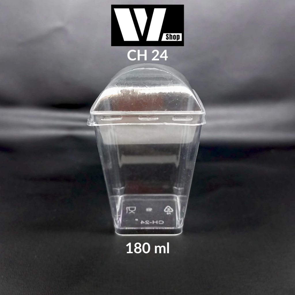 CH-24 Gelas Puding Kotak 180ml /  CH24 Jelly Cup 180 ml /  Wadah Puding Jelly Dessert