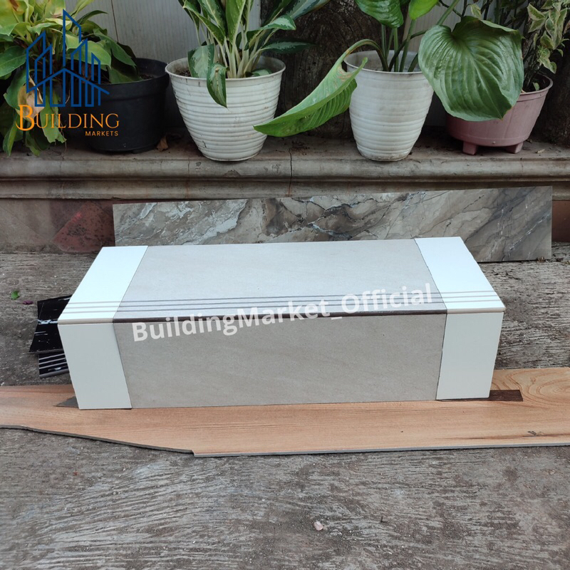 Granite Tangga 30x90 20x90 - 30x80 20x80 Aquani Cream/List Putih Polos/Matt/ 1 Set