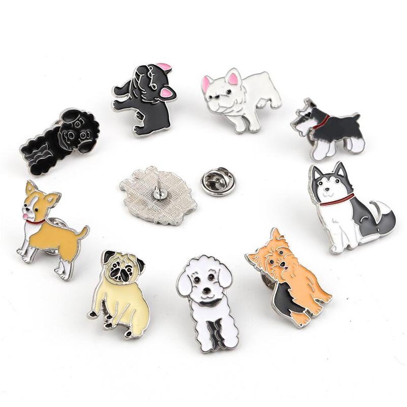 Bros Pin Enamel Kartun anjing corgy poodle maltipoo panda kucing backside lucu Jarum tusuk