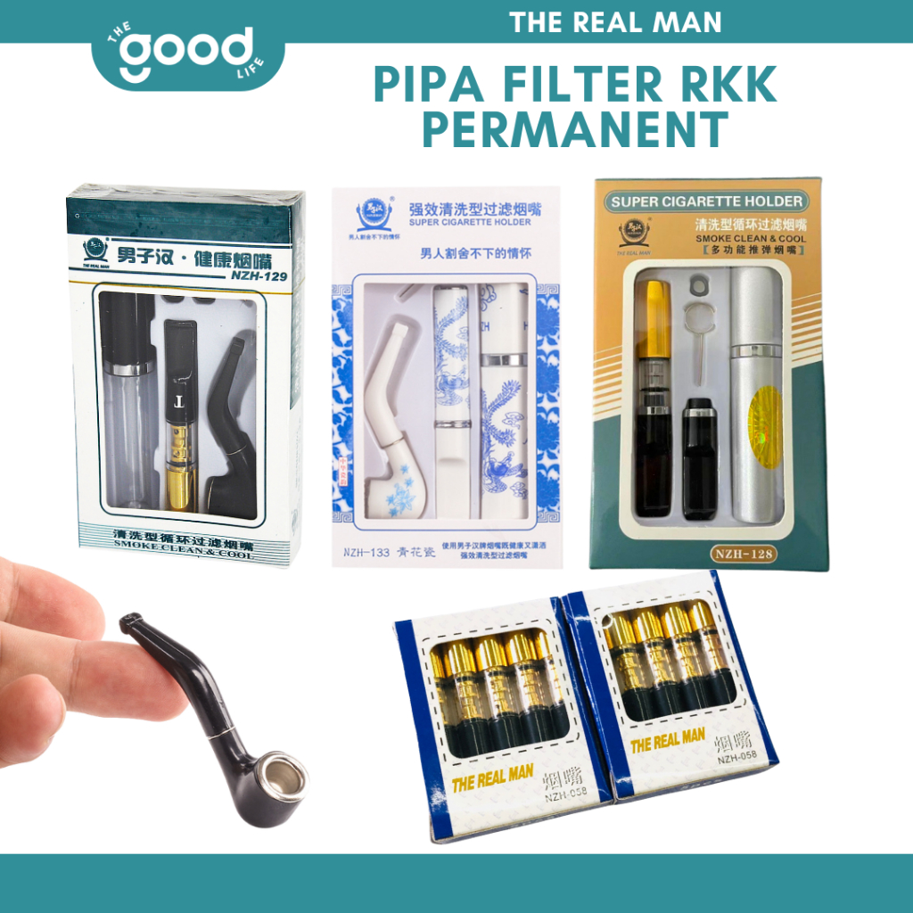 Pipa Filter Saringan Asap Permanen Tar Nikotin Cangklong Roko Universal The Real Man Original NZH