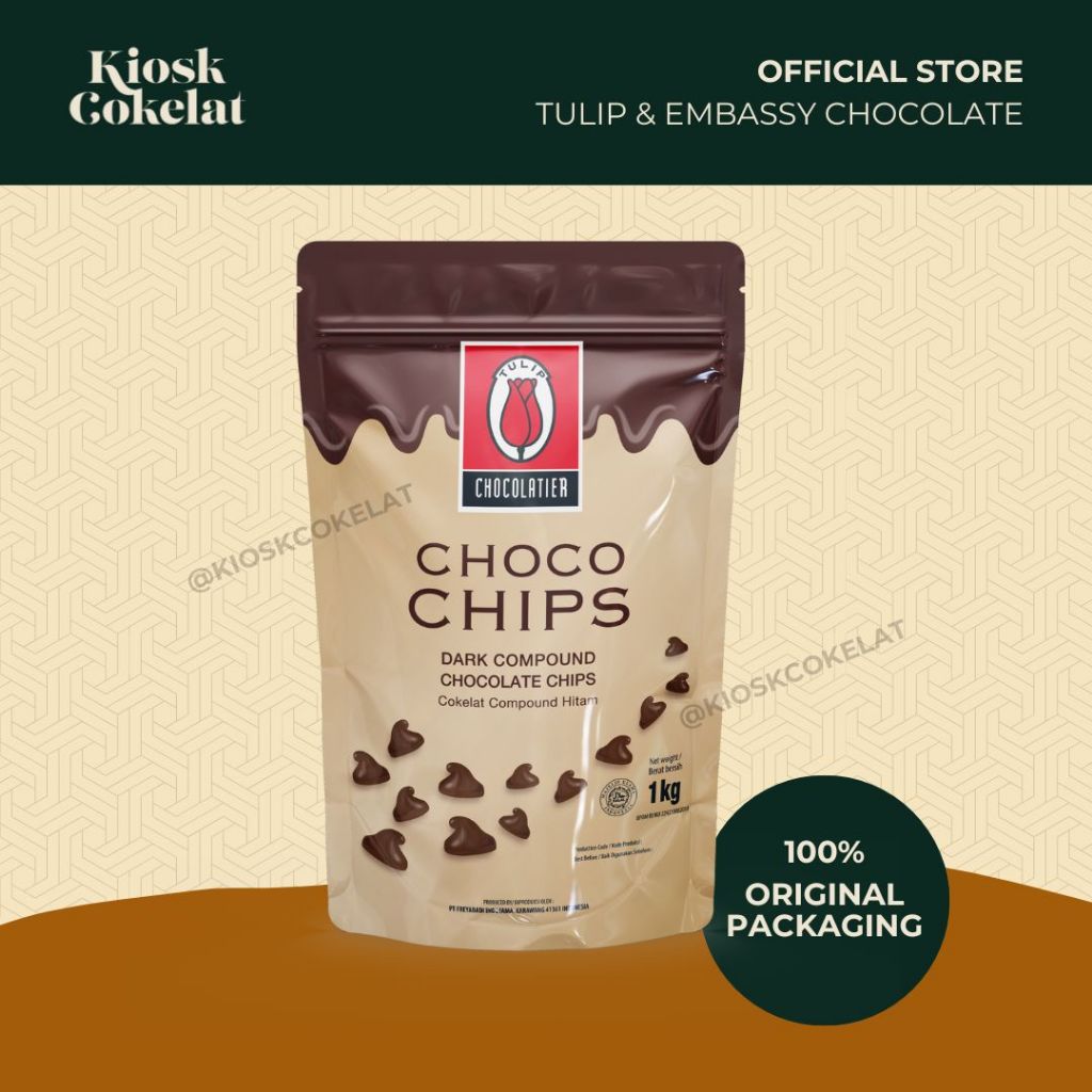 

Tulip Chocolatier Dark Compound Chocolate Chips 1Kg