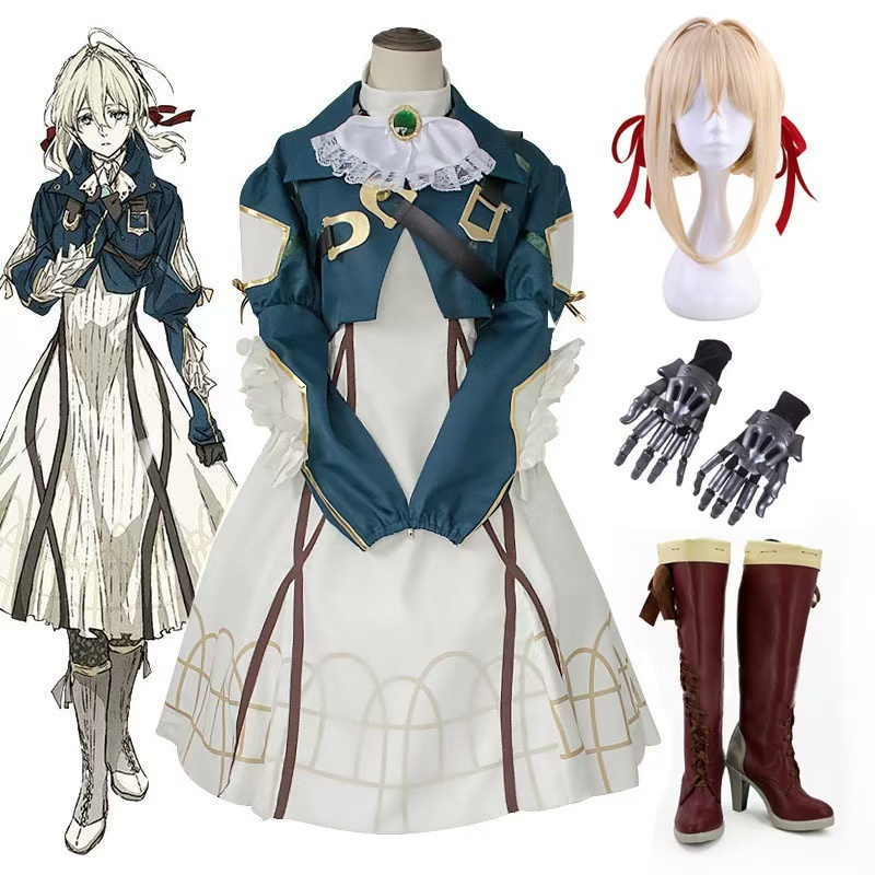 Violet Eternal Garden cosplay costume Violet Evergold full set cosplay wig stage performance costume