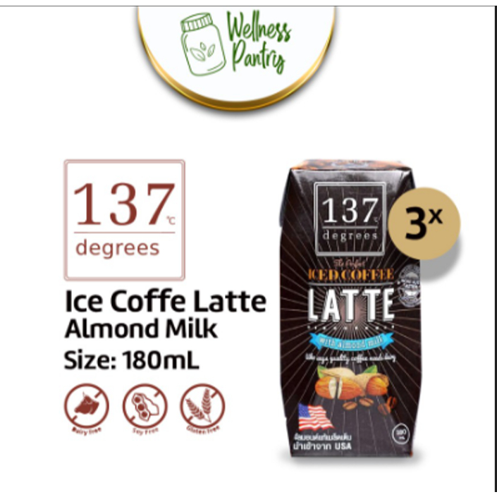 

137 Degrees Almond Iced Coffee Latte 180ml / Susu Kopi Vegan 3pc