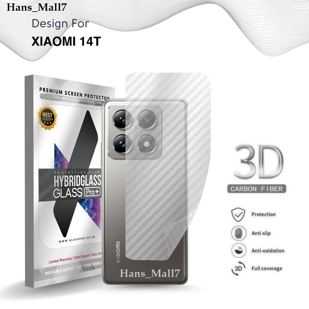 Hans- Skin Carbon Clear XIaomi MI 14T 14TPro 13T 12T 12Lite 11T 11TPro 11Lite 10T 9 Redmi A3 A2 A1 A
