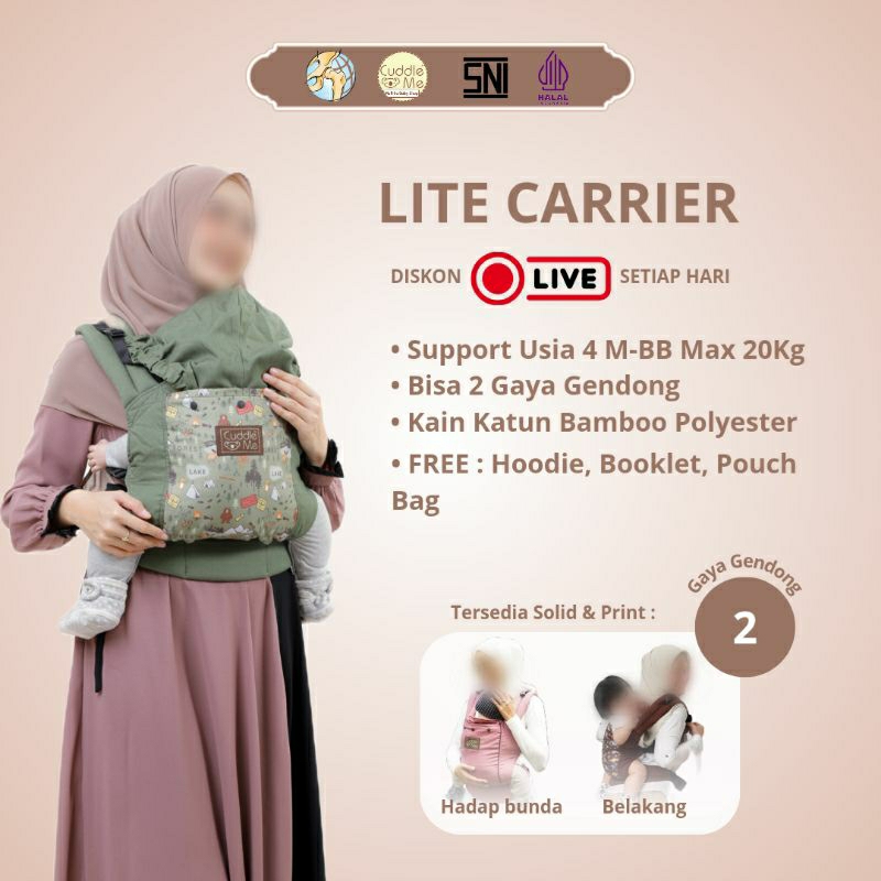 Lite Carrier Cuddleme SSC Gendongan Bayi M SHAPE Gendongan Depan Cuddle Me Lite Carier