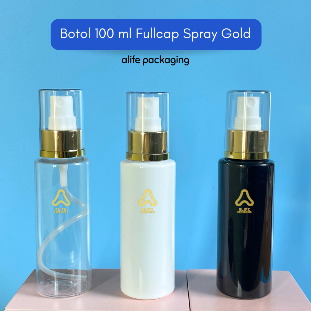 Botol  Spray Fullcap 100 ml | Botol 100 ml Fullcap Spray Gold | Botol Spray 100 ml - RF