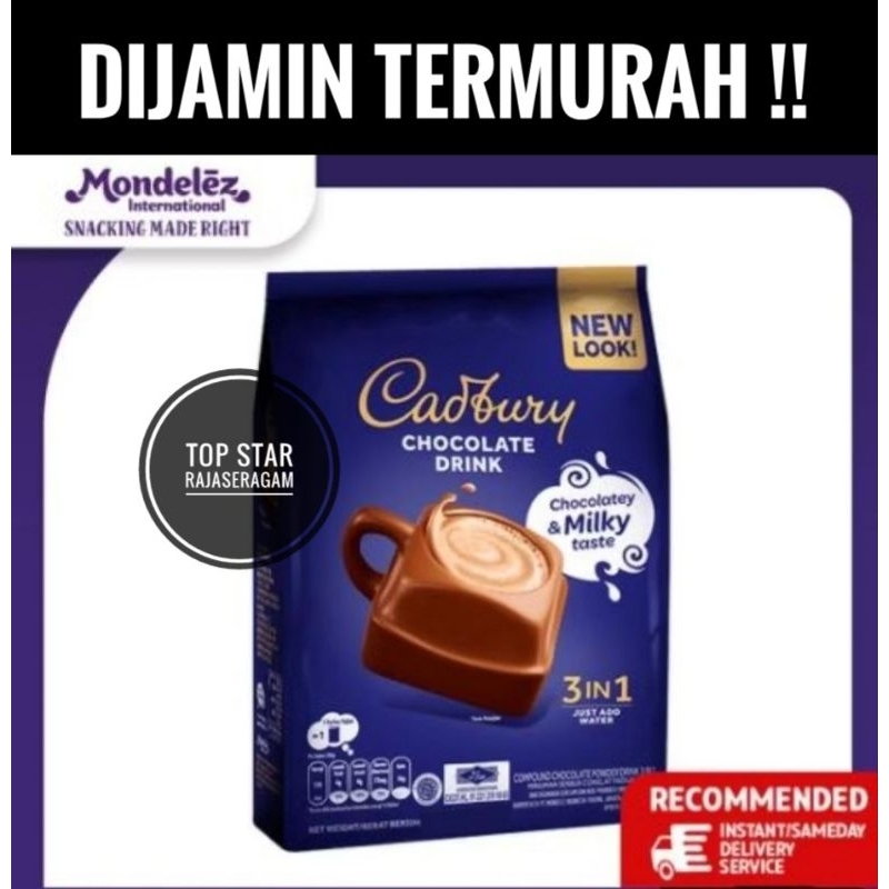 

Cadbury Hot Chocolate Drink 3 in 1 Minuman Coklat Instan 390gr PREMIUM Isi 13 Sachet