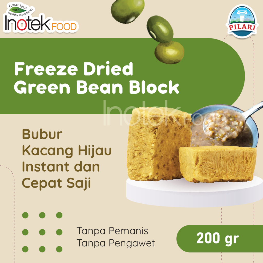 

FREEZE DRIED GREEN BEAN BLOCK @200gr – Bubur Kacang Ijo Asli