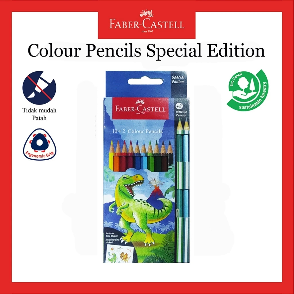 

Pensil Warna Faber Castell 12 colour dan 24C DINO Special Edition