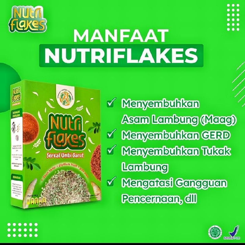 

Nutriflakes - Makanan Sarapan Sereal Perbaiki System Sistem Pencernaan Kontrol Kadar Gula Darah