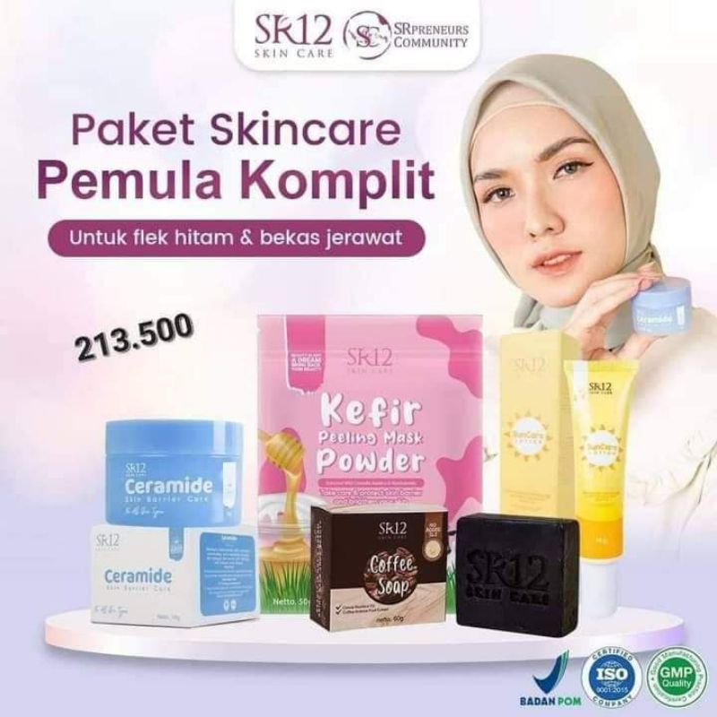 PAKET PEMULA SR12 UNTUK KULIT KERING/FLEK HITAM/JERAWAT/KUSAM/NORMA