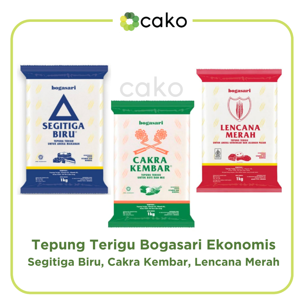 

Tepung Terigu Ekonomis SEGITIGA BIRU, CAKRA KEMBAR, LENCANA MERAH / 1kg SEGITIGA BIRU 500GR